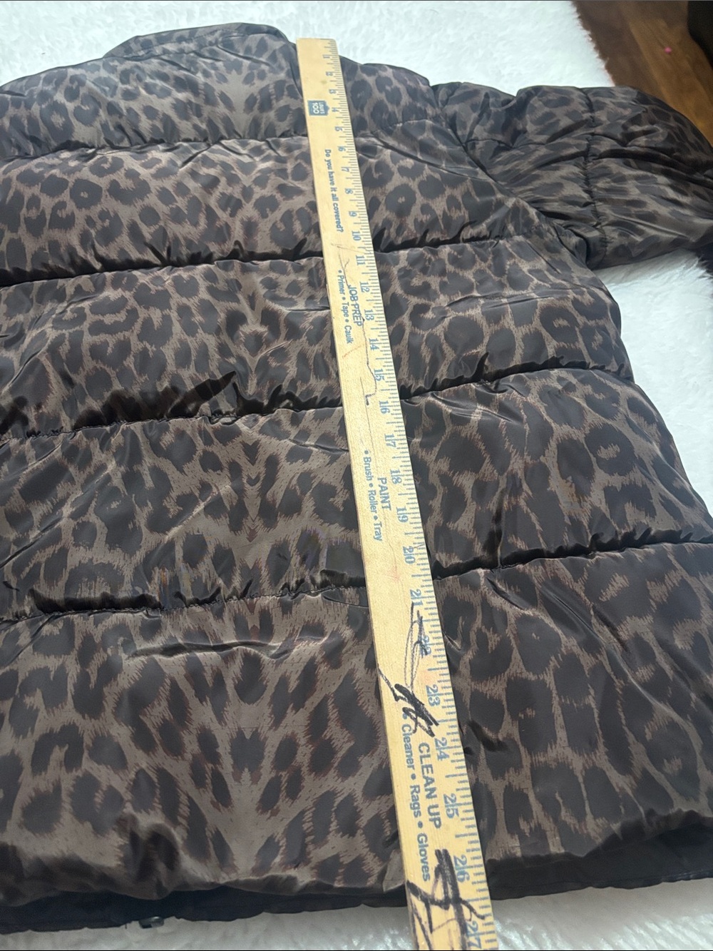 Vince Camuto Black Puffer Jacket with Leopard-Print Hood Lining - Picture 11 of 11